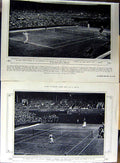 Antique Old Print 1922 Tennis Wimbledon Sport Eton Cricket Harrow Schools 20th