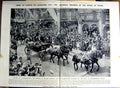 Old Vintage Print 1922 Prince Wales Horses Coach Paddington Mountbatten 20th