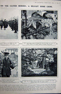 Old Vintage Print 1922 Horses Steeplechasing Belfast Bomb Moyola Bridge 20th