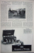 Antique Old Print 1922 Black White Scotch Whisky Mappin Webb Leather Case 20th