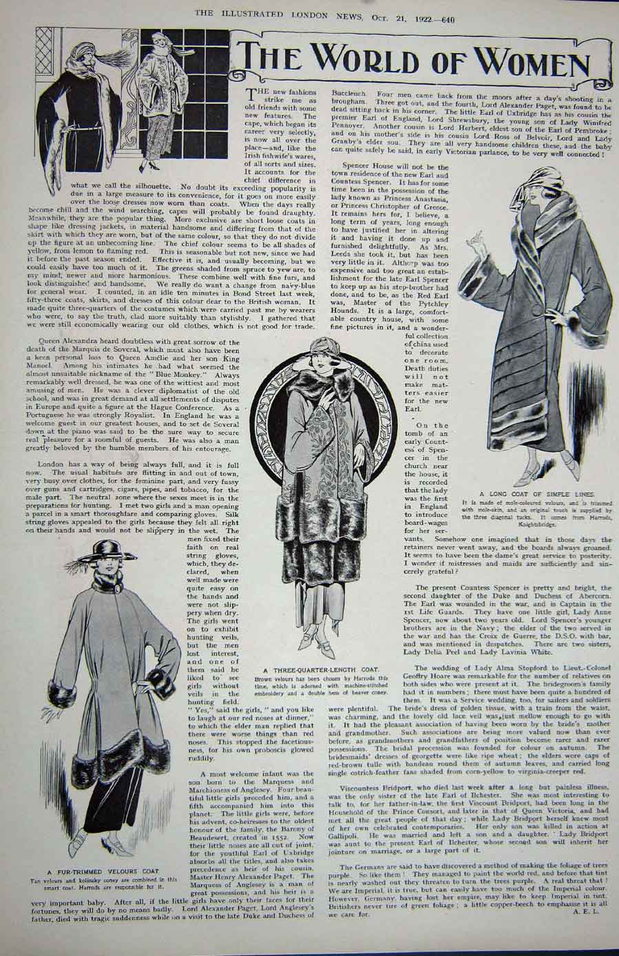Old Vintage Print 1922 Platypus New Yotk Zoo Womens Fashion Velours Coat 20th