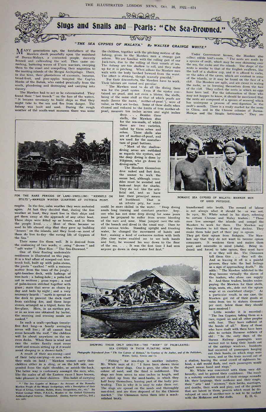 Original Old Vintage Print 1922 Saturn Rings Planets Meteors Malaya Gipsies