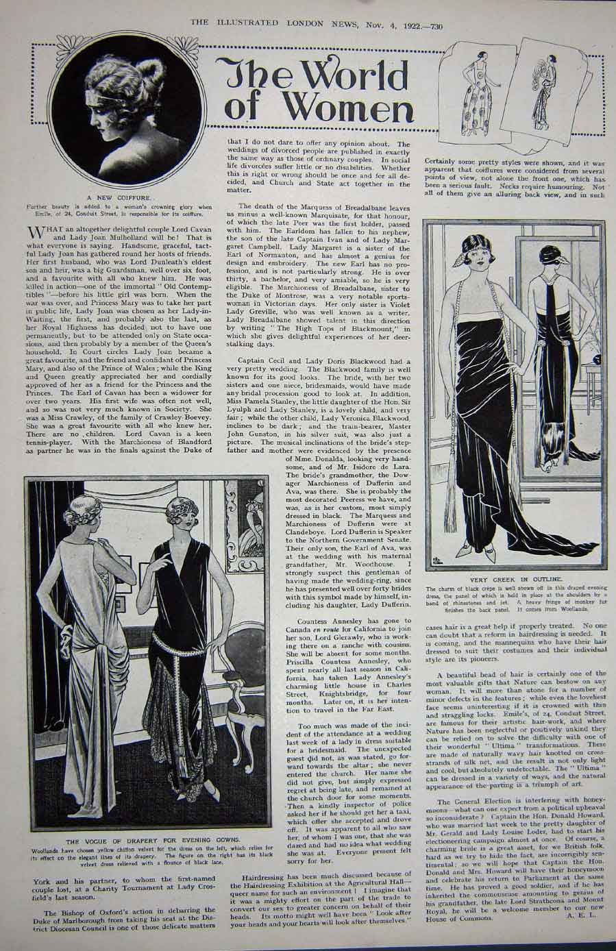 Original Old Vintage Print 1922 Black White Scotch Whisky Womens Fashion Gowns