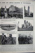 Antique Old Print 1922 War Memorial Sheffield Armando Ship Ranleigh Wales 20th