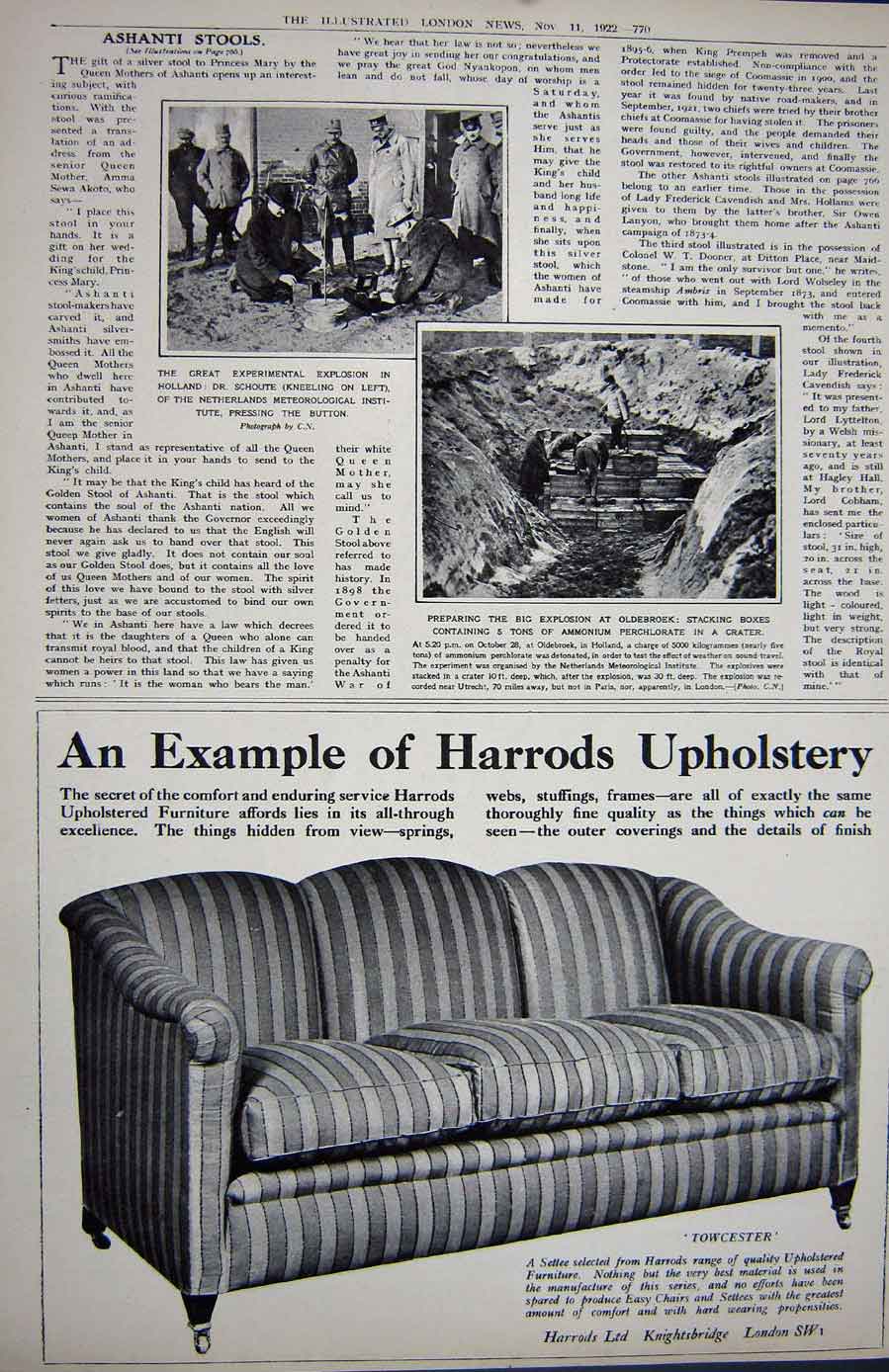 Old Vintage Print 1922 Wood Pianists Queen'S Hall Piano Meteorological 20th