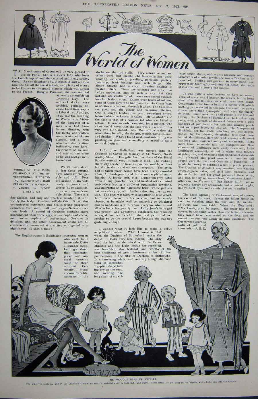 Old Vintage Print 1922 Buchanan'S Scotch Whisky Womens Fashion Viyella 20th