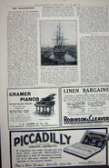 Old Vintage Print 1922 Buchanan'S Scotch Whisky Nelson Ship Victory Dock 20th