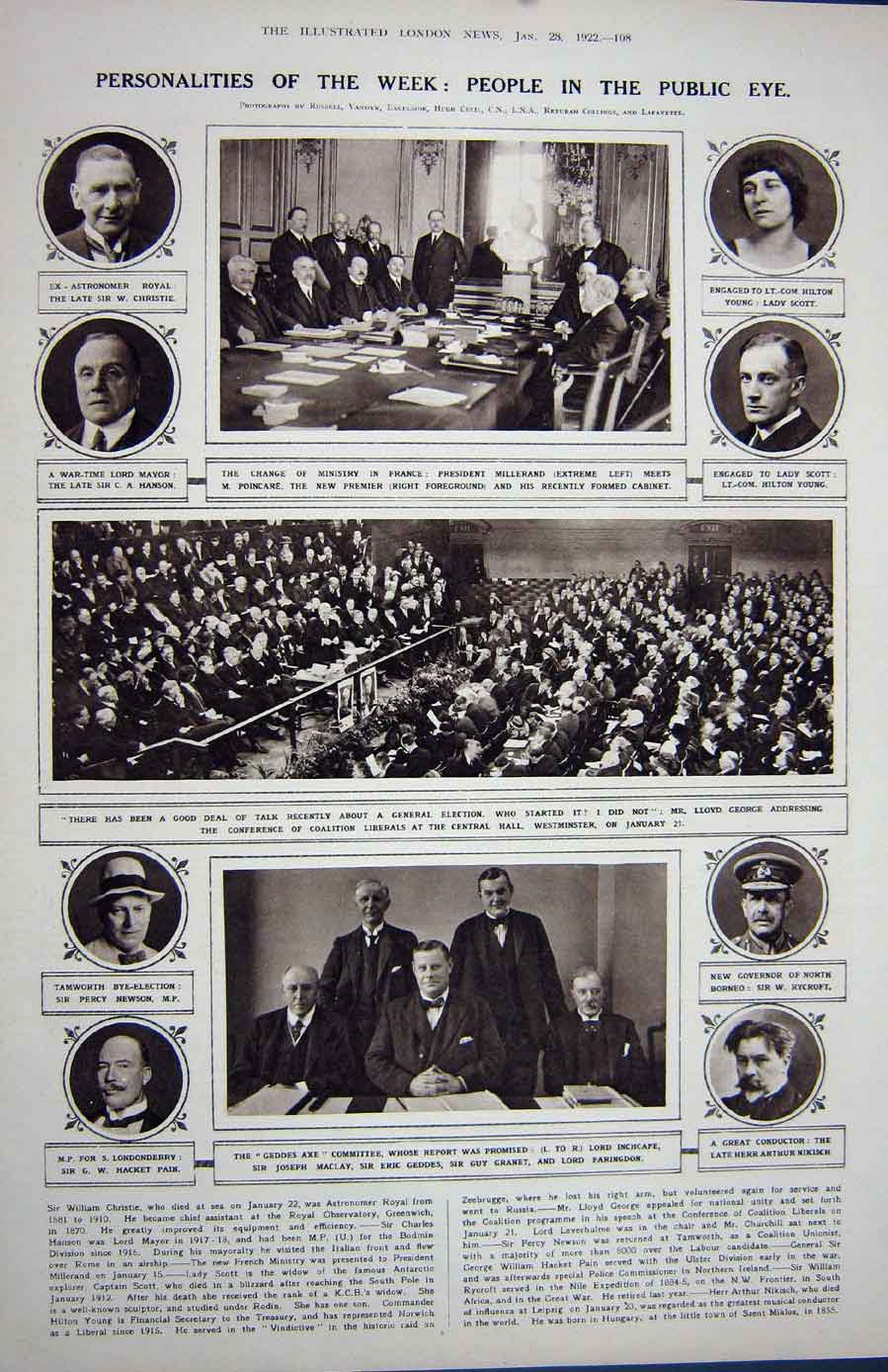 Antique Old Print 1922 King Alexander Yugo-Slavia Princess Marie Election 20th