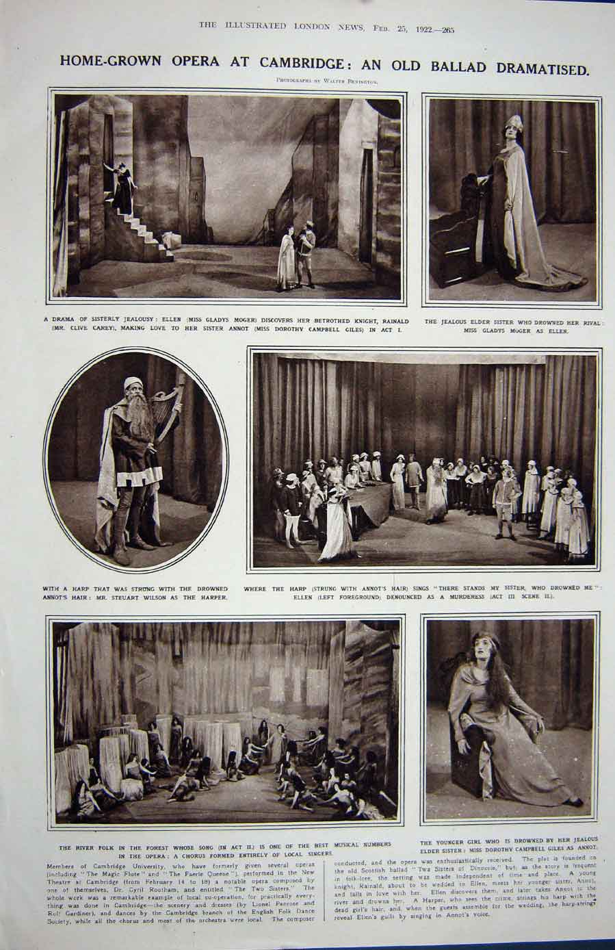 Original Old Vintage Print 1922 Flower Market Nice Opera Jealouse Elder Sister