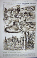 Original Old Vintage Print 1922 Planets Earth Mars Traversing Olympia Gardens