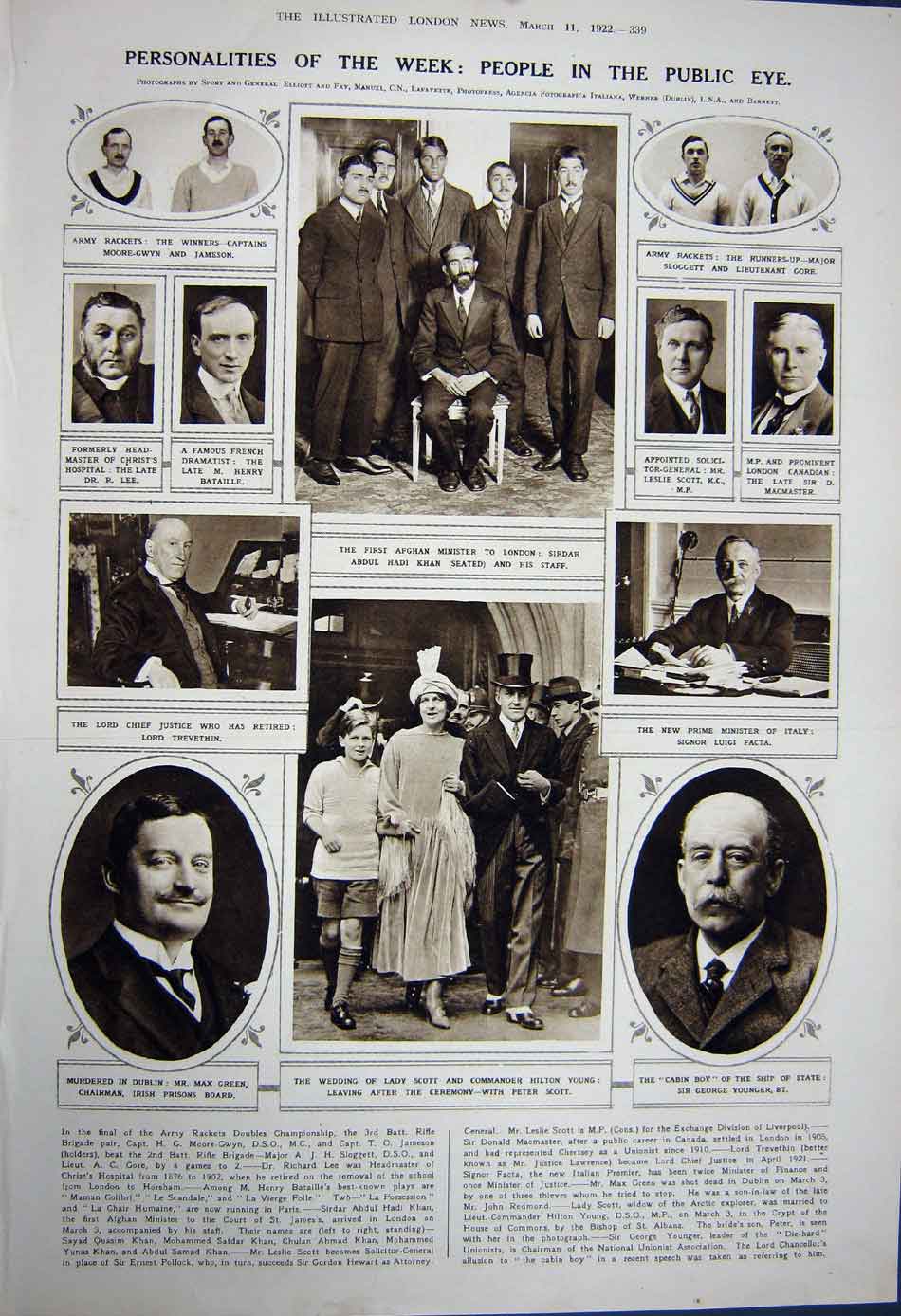 Antique Old Print 1922 Train Crash Goswick Japan Okuma Montreal Scott Men 20th