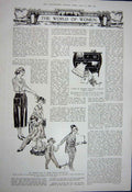 Original Old Vintage Print 1922 Boat Race Cambridge Oxford Sport Women Fashion