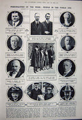 Old Vintage Print 1922 Portsmouth War Memorial Eton Funeral Earl George 20th