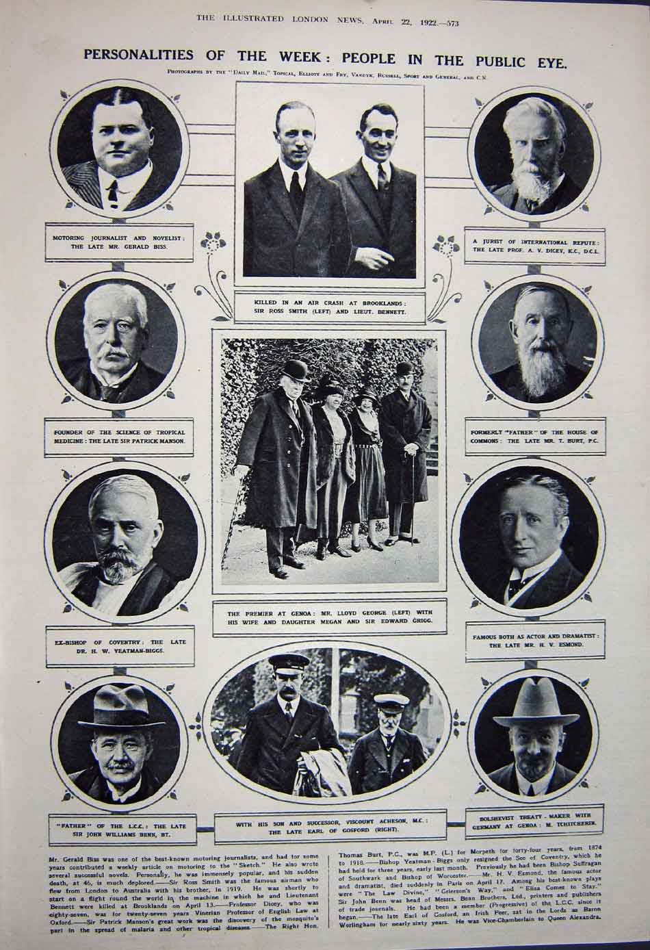 Old Vintage Print 1922 Portsmouth War Memorial Eton Funeral Earl George 20th