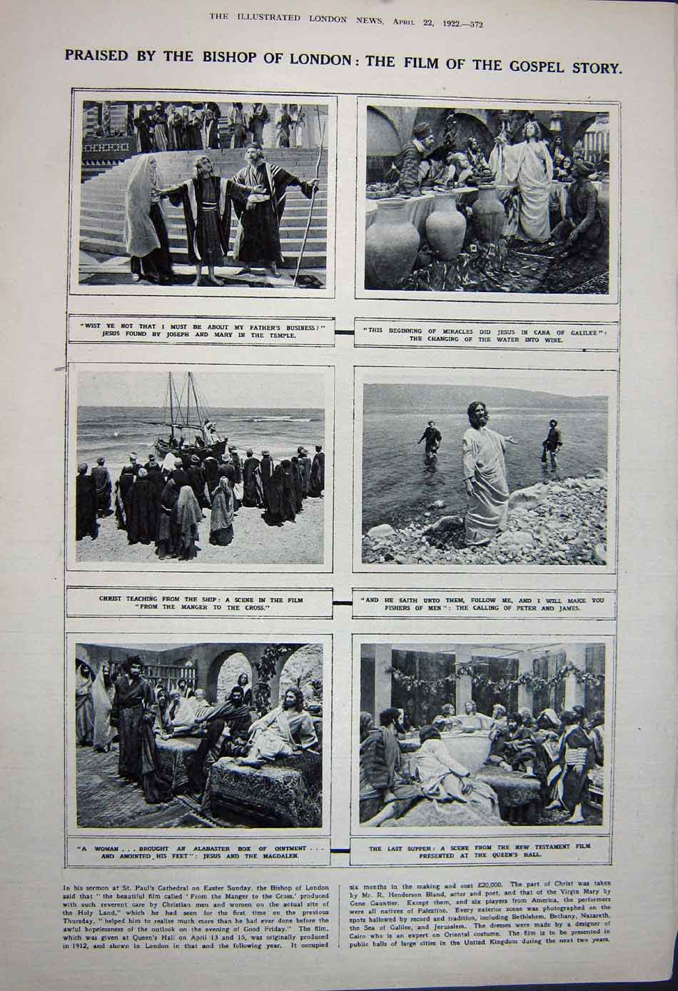 Antique Old Print 1922 Lloyd George Barthou Genoa Bible Joseph Jesus Mary 20th