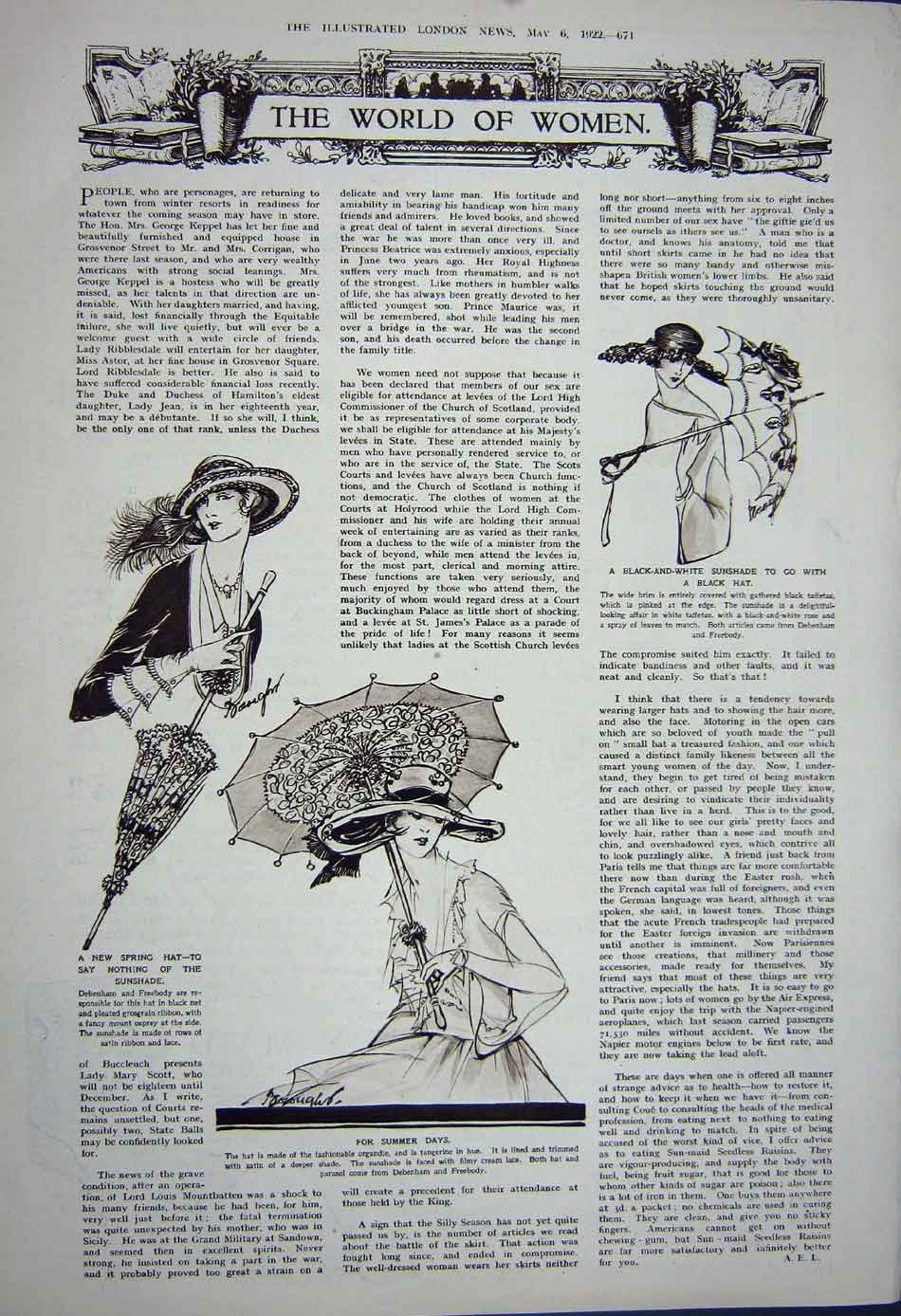 Antique Old Print Ref.914 1922 Buchanan'S Scotch Black Whisky Womens Fashion