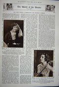 Old Vintage Print 1922 Italy'S Princesses Maria Giovanna Theatre Suggia 20th