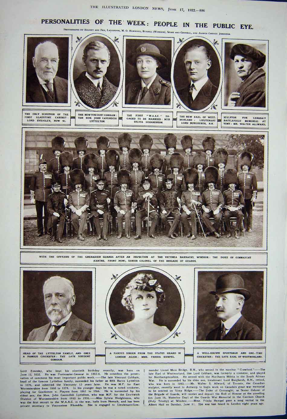 Old Vintage Print 1922 Royal Ascot Horse Sport Hempel Westmorland Guards 20th