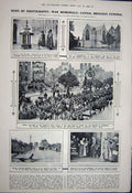 Original Old Vintage Print 1922 Agricultural Show Cambridge Brugha Funeral War