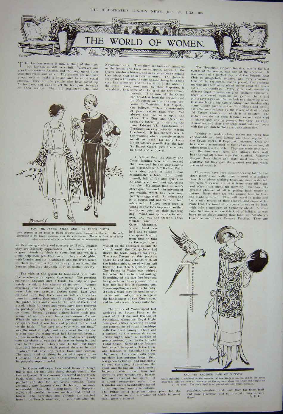 Old Vintage Print 1922 Buchanan'S Scotch Whisky Womens Fashion Dresses 20th