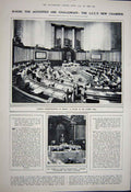 Old Vintage Print 1922 Statue Alexander Great Aegis County Hall London 20th