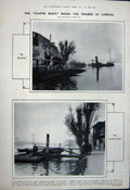 Antique Old Print 1922 County Hall Ventilation System River Thames London 20th