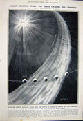 Original Old Vintage Print 1922 Train Germany Bevan Southampton Earth Planets