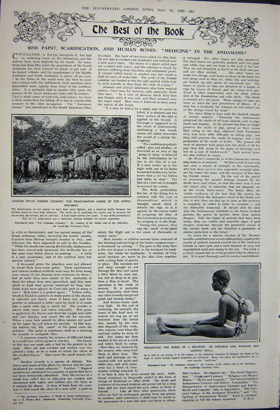 Old Vintage Print 1922 Ship Liner Lifeboat Kinfauns Castle Andaman Girl 20th