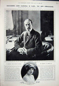 Original Old Vintage Print 1922 Marquess Marchioness Crewe Ambassador France