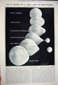 Old Vintage Print 1922 Theory Moon'S Formation Evolving Sphere Egg Moon 20th