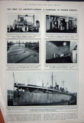 Old Vintage Print 1922 U.S.S Wright Balloon Ship America Aircraft Wilbur 20th