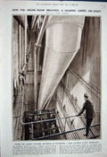 Original Old Vintage Print 1922 Air-Shaft Berengaria Cunarder Ship Liner Engine