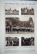 Original Old Vintage Print 1922 Lawn Tennis Bolshevist Moscow Communist Kremlin