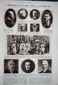 Old Vintage Print 1922 Jonescu Monaco Schanzer Sloman Parkin Ww1Ing Men 20th