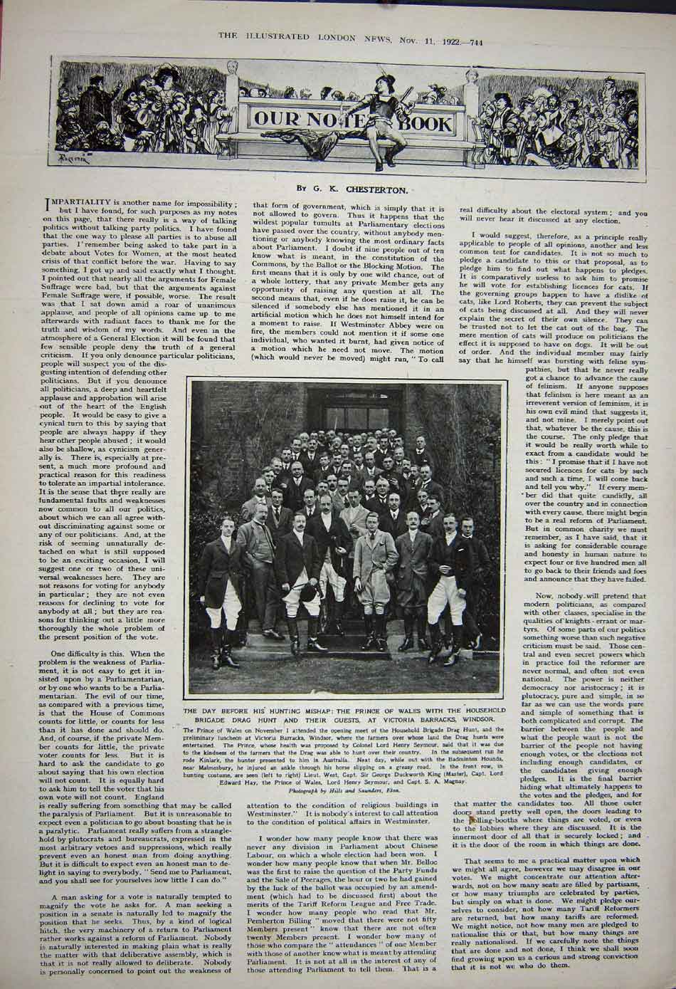Old Vintage Print 1922 Lloyd George Stoll Theatre Prince Wales Windsor 20th