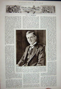Original Old Vintage Print 1922 Birkenhead Lord Chancellor Kellaway Postmaster