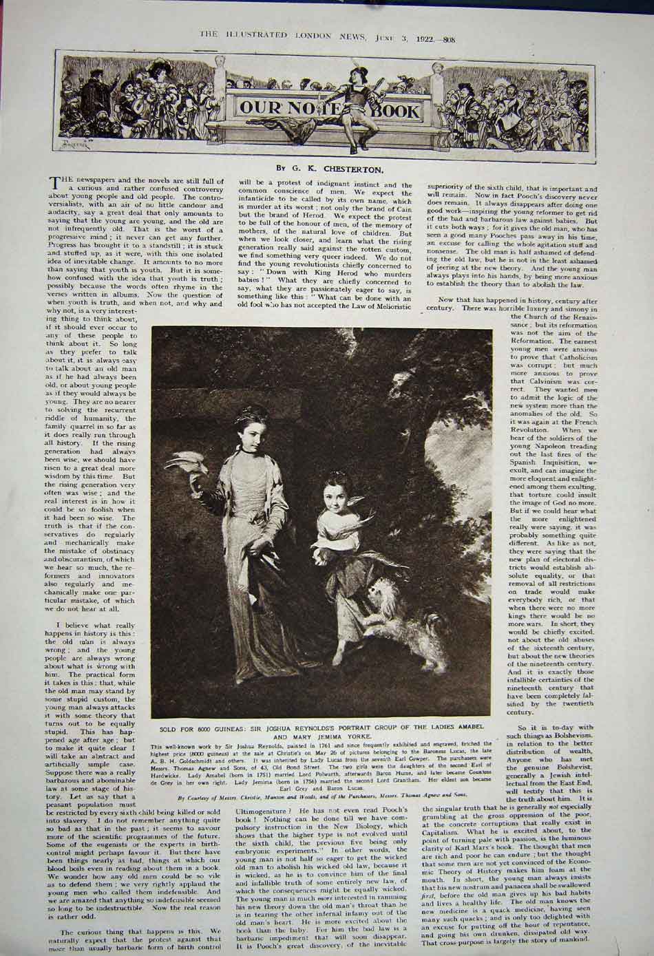Original Old Vintage Print 1922 Horatio Bottomley Bailey Court Amabel Yorke