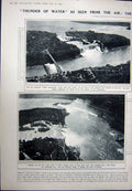 Old Vintage Print 1923 America Niagara Falls Metal Bridge Goat Horseshoe 20th