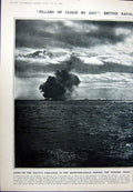 Original Old Vintage Print 1923 British Destroyer Ship Sea Marmora Navy Smoke