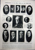 Old Vintage Print 1923 Men Bradley Nicholson Cairns Joynson Chaplin Hoare 20th