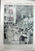 Old Vintage Print 1923 Costume Ball Paris Gavarni Opera Louis Phillippe 20th