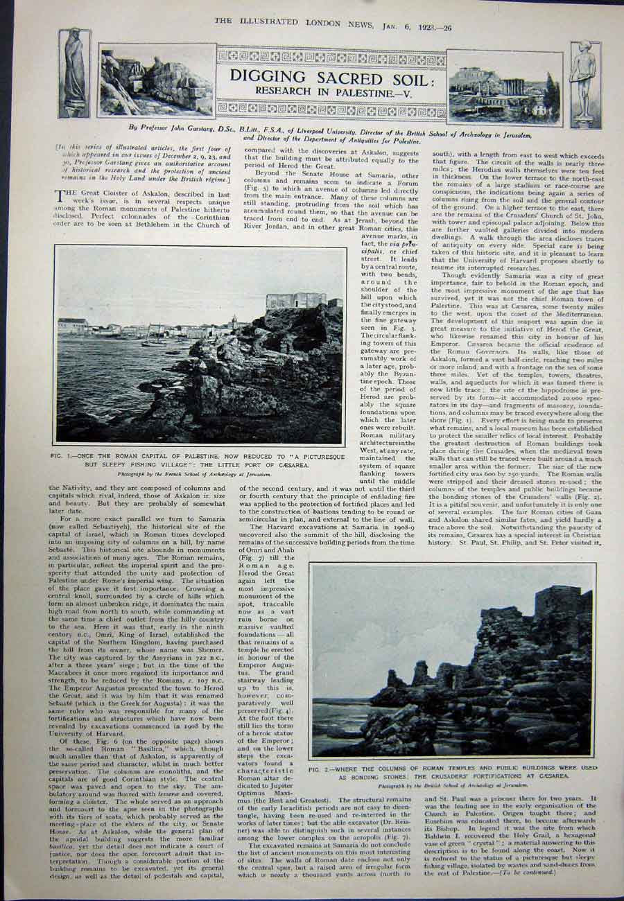 Old Vintage Print 1923 Theatre Comic Opera Ducat Kingsway Port Caesarea 20th
