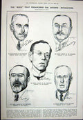 Old Vintage Print 1923 Pullman Blue Train Railway Europe Bradbury Raggi 20th