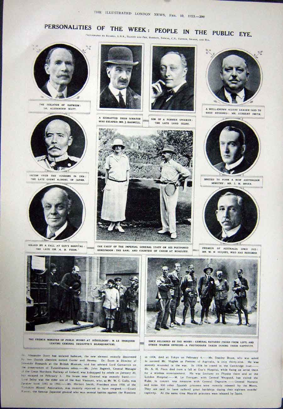 Antique Old Print 1923 Princess Yolanda Savoy Bagwell Tennis Cavan Kjroki 20th