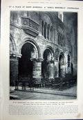 Old Vintage Print 1923 Elephants River Kheddah Siam Bartholomew Church 20th