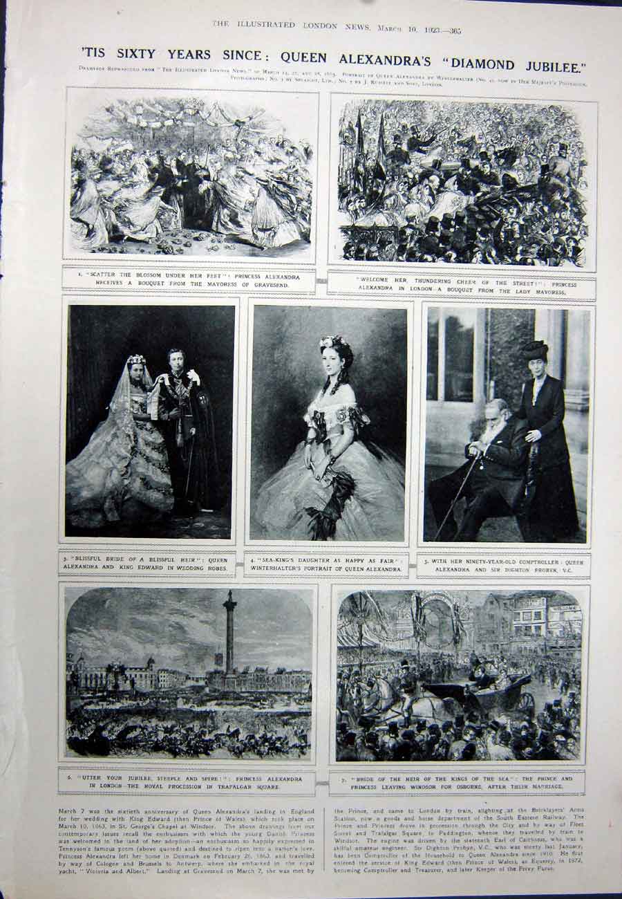 Antique Old Print 1923 Sculpture Woodford Hoff Art Queen Alexandra Probyn 20th