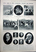 Antique Old Print 1923 Salmon Japan River Indian Dog Takin Sport Men Baby 20th
