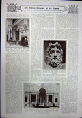 Old Vintage Print 1923 Chimpanzee Zoo Ape House London Villa Medici Rome 20th