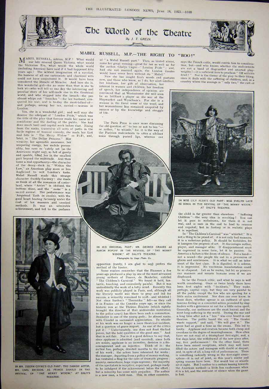 Original Old Vintage Print 1923 Epsom Horse Racing Sport Derby Pasteur Theatre