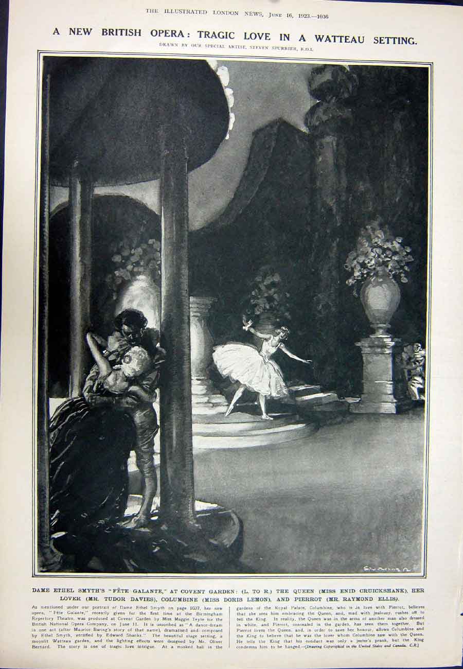 Antique Old Print 1923 Stambulisky Agrarian Eudoxia Nadejda Opera Galante 20th